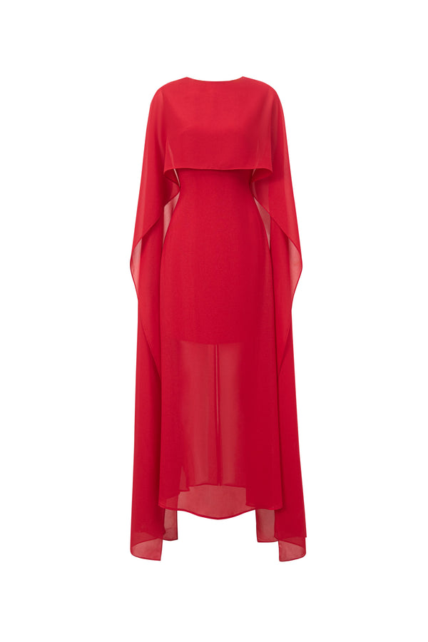 Cape Sleeve Maxi Dress