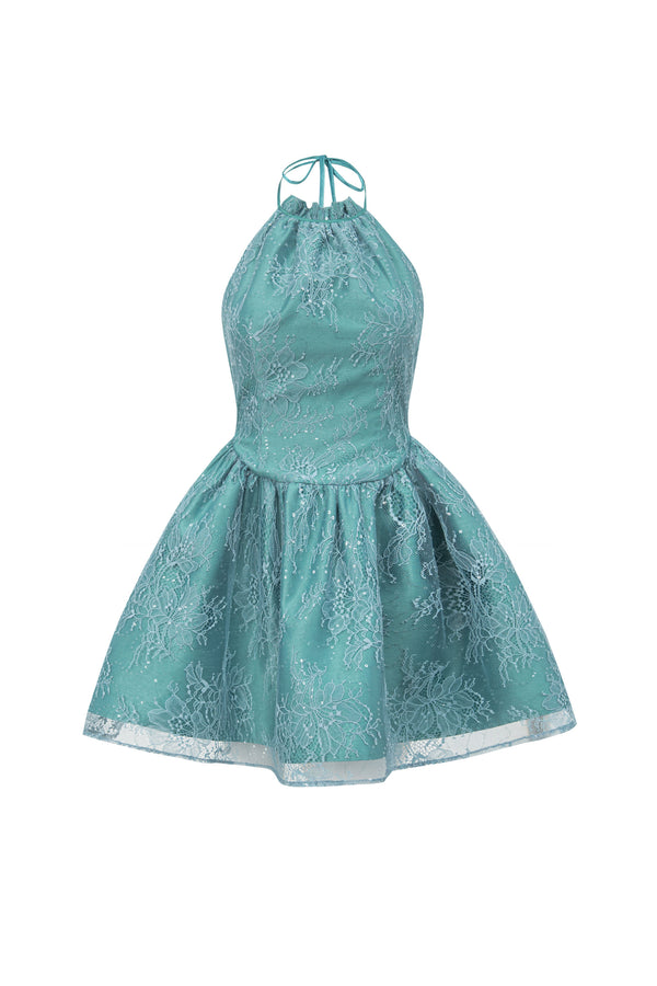 Halter Peplum Top with Drawstring Neck