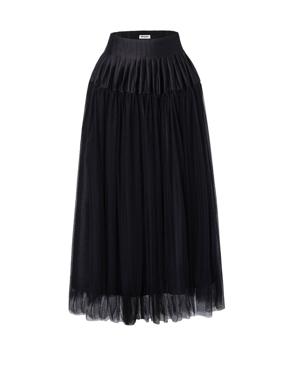 Layered Maxi Skirt with Ruffled Waist
