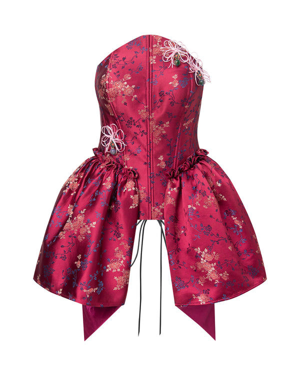 Strapless Peplum Corset Top