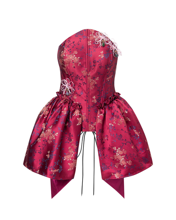 Strapless Peplum Corset Top