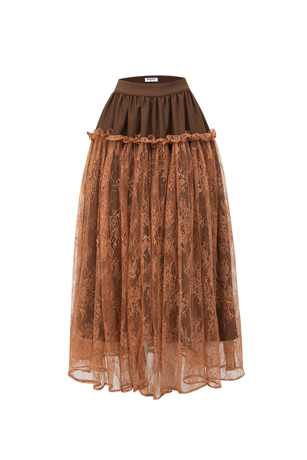 Maxi Skirt with Ruffled Waist