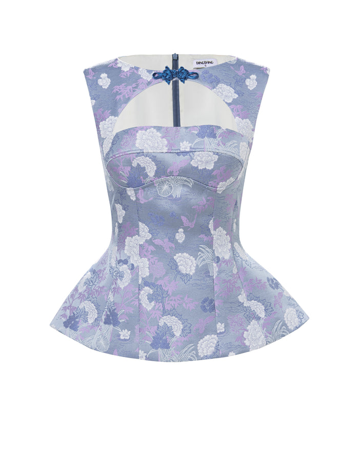 Cut-Out Peplum Top