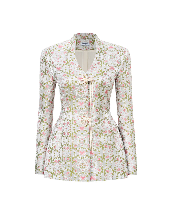 V Neck Waisted Blazer