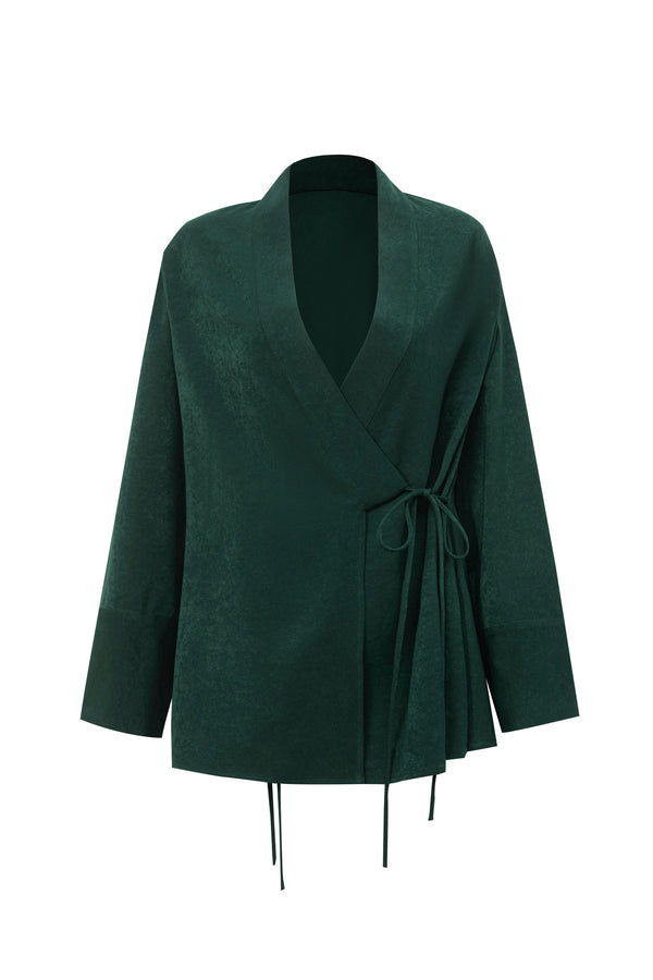 Open Front Jacket with Tie Detail