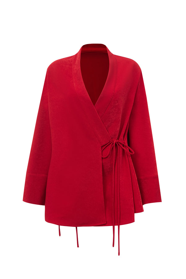 Open Front Jacket with Tie Detail