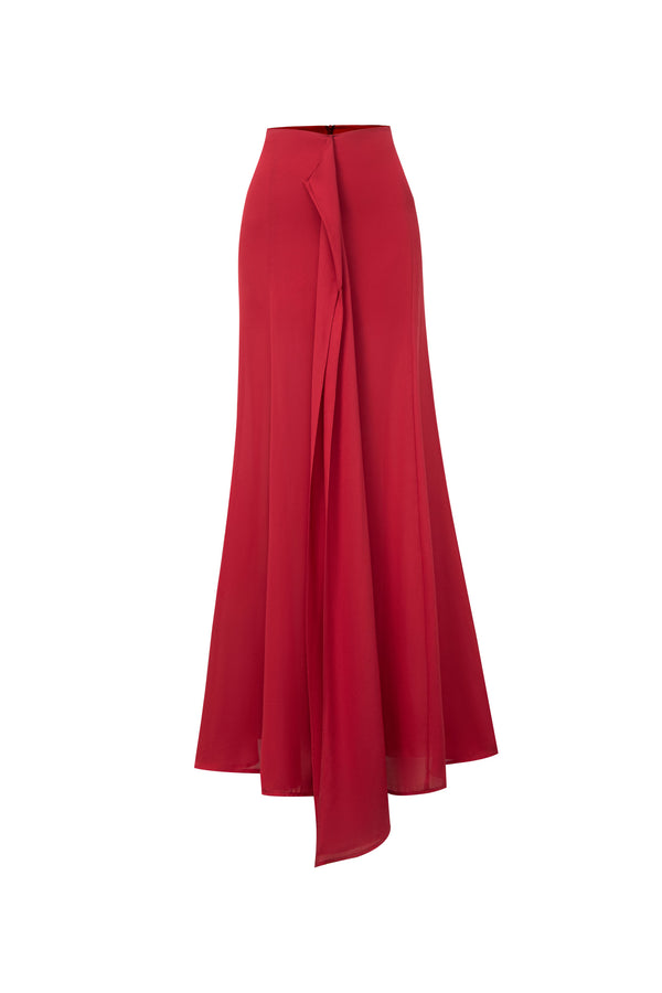 High-Waisted Wrap Maxi Skirt