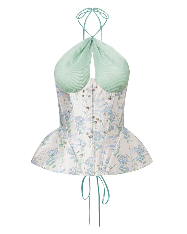 Halter Peplum Corset Top