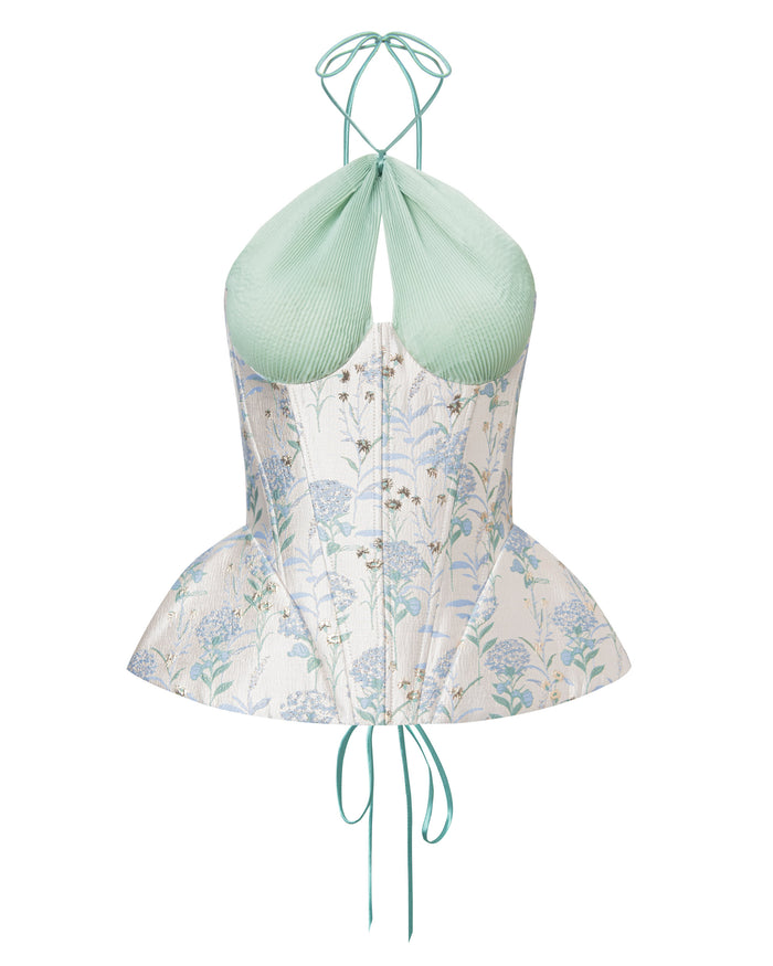 Halter Peplum Corset Top