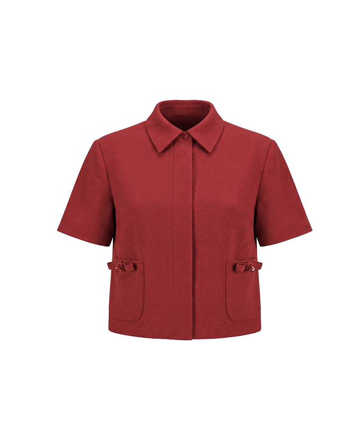 Cropped Collared Top