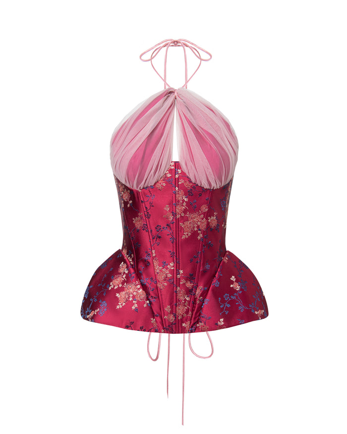 Halter Peplum Corset Top