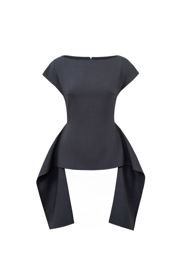 Structured Flared Hem Top