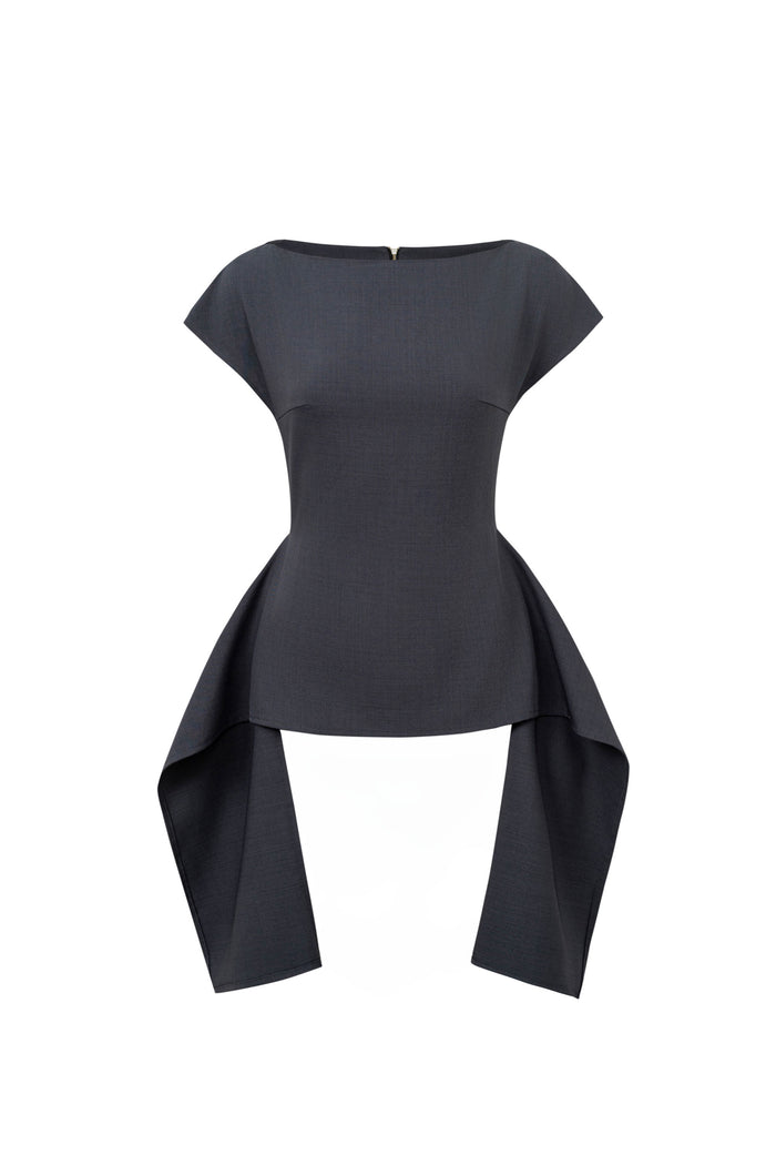 Structured Flared Hem Top