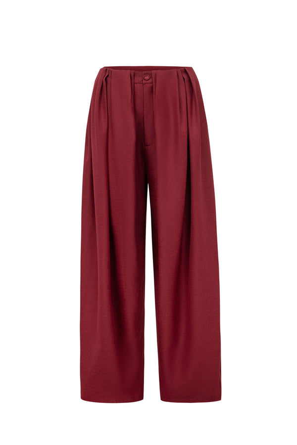 High-Waisted Pleated Wide-Leg Pants