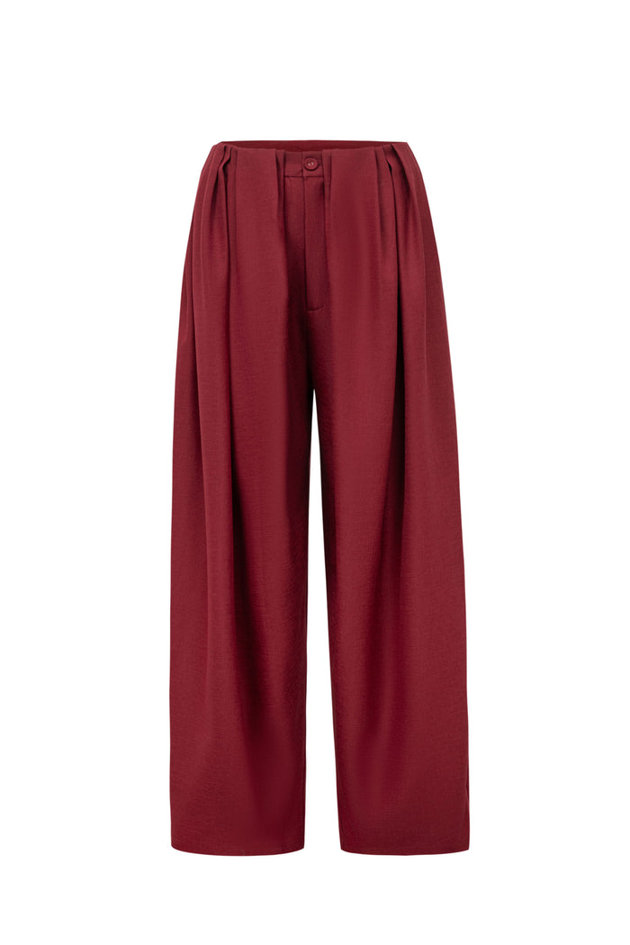 High-Waisted Pleated Wide-Leg Pants