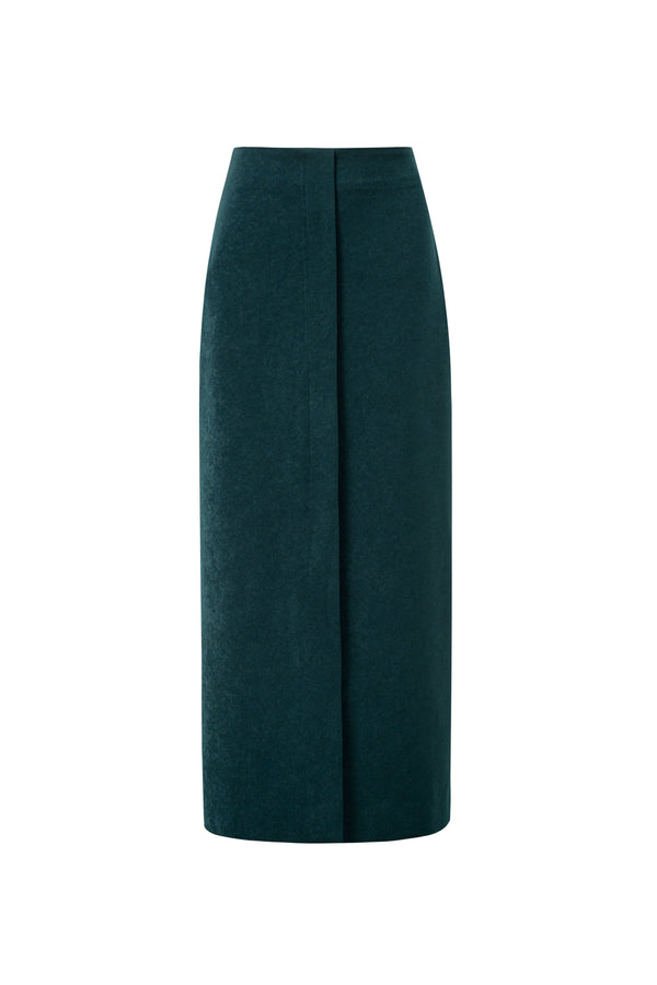 High-Waisted A-Line Midi Skirt
