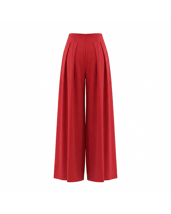 High Waisted Pleated Wide Leg Pants