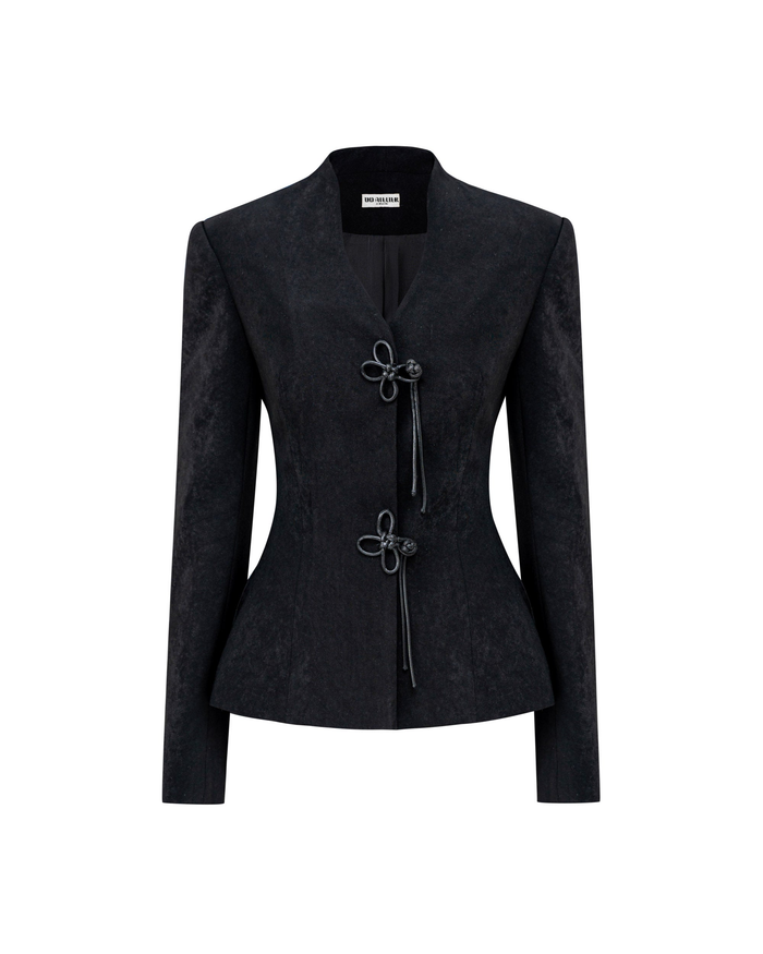 V Neck Waisted Blazer