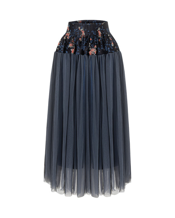 Layered Maxi Skirt with Ruffled Waist