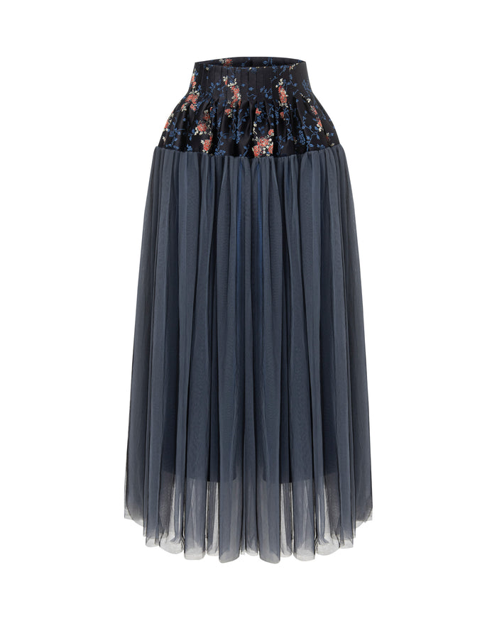 Layered Maxi Skirt with Ruffled Waist