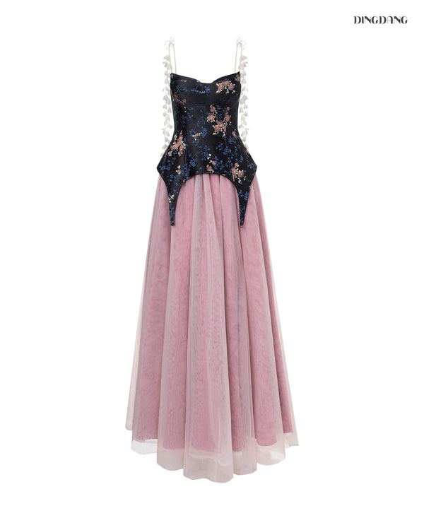 Floral Corset Tulle Gown