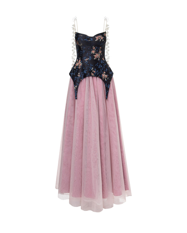 Floral Corset Tulle Gown