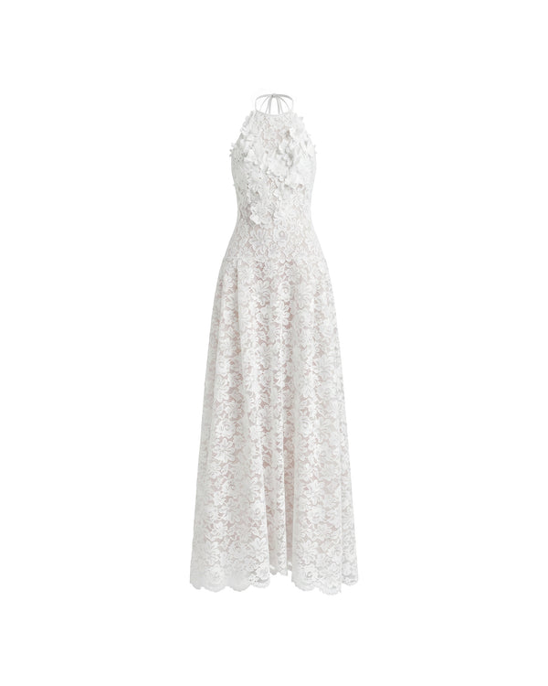 asos edition lace halter neck maxi wedding dress ASOS Design - Embroidered Lace Halterneck Maxi Dress - Women - Polyester/Nylon - 2 US