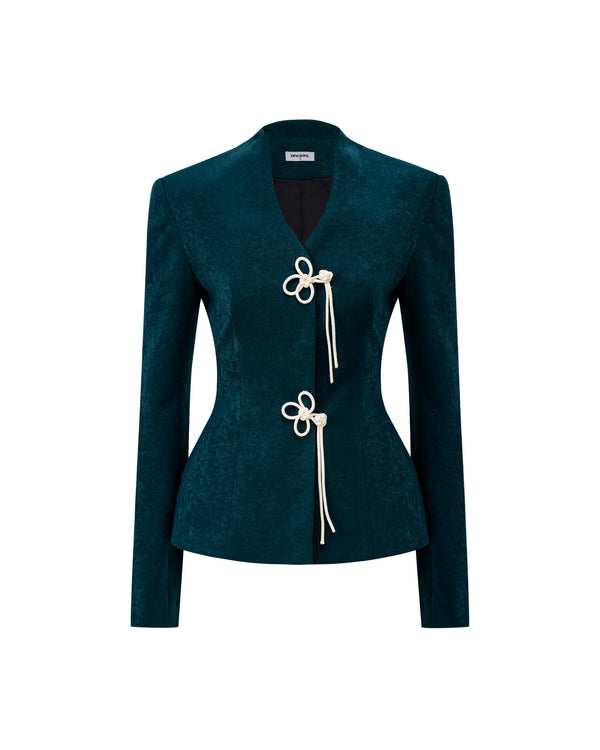 V Neck Waisted Blazer